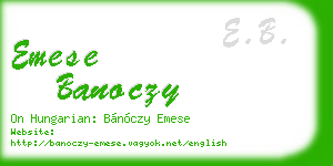 emese banoczy business card