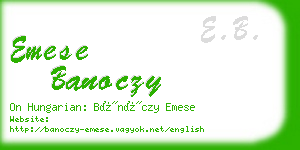 emese banoczy business card